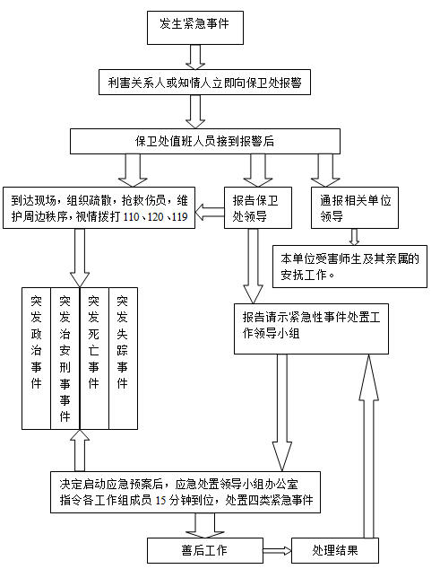 突发性紧急事件处置工作流程图